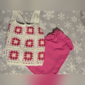 Girls Size 8 Crochet Short Set 2♡hip
